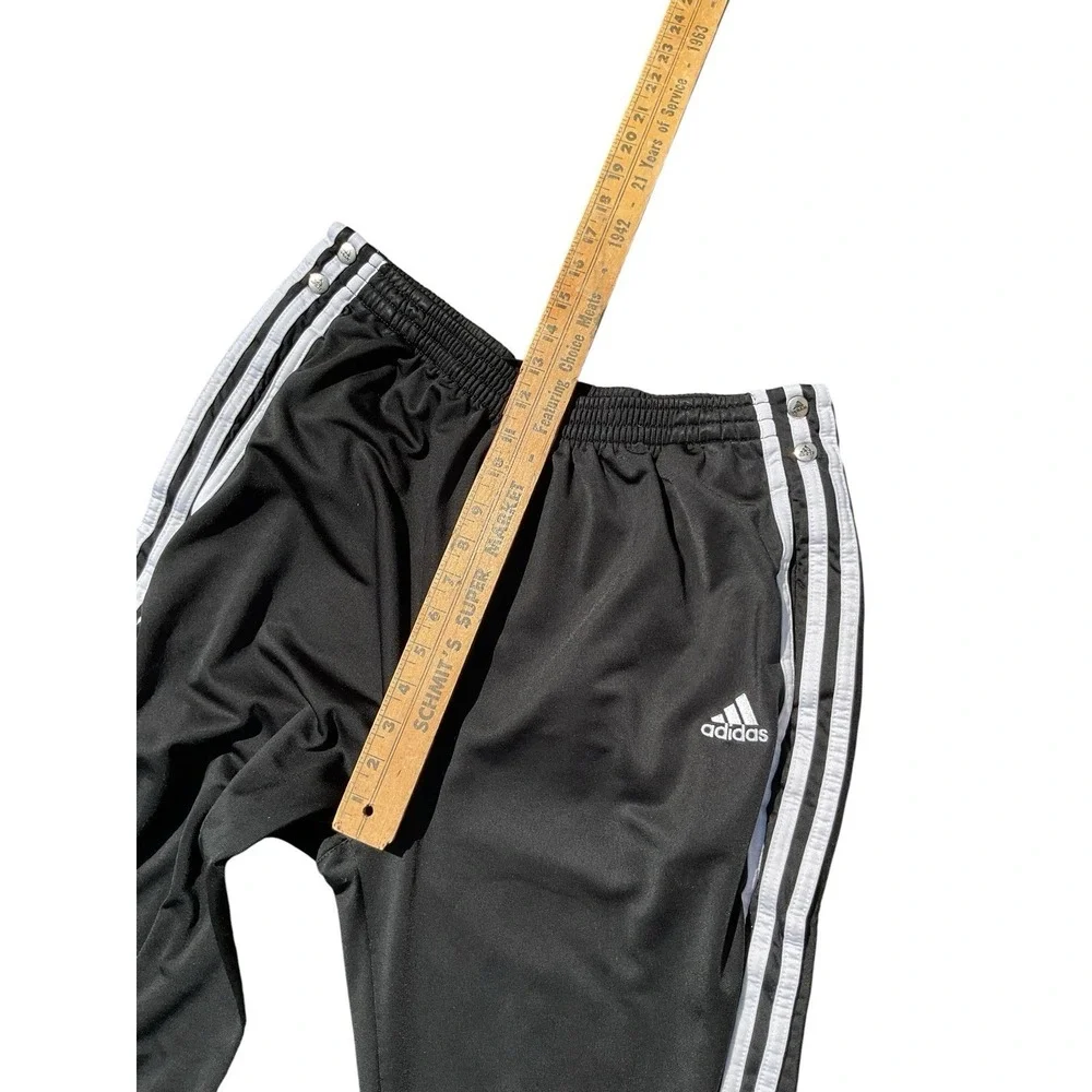 Vintage Adidas Break Away Snap Pants‎ Medium Black Basketball Straight Leg